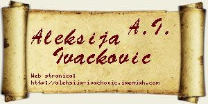 Aleksija Ivačković vizit kartica